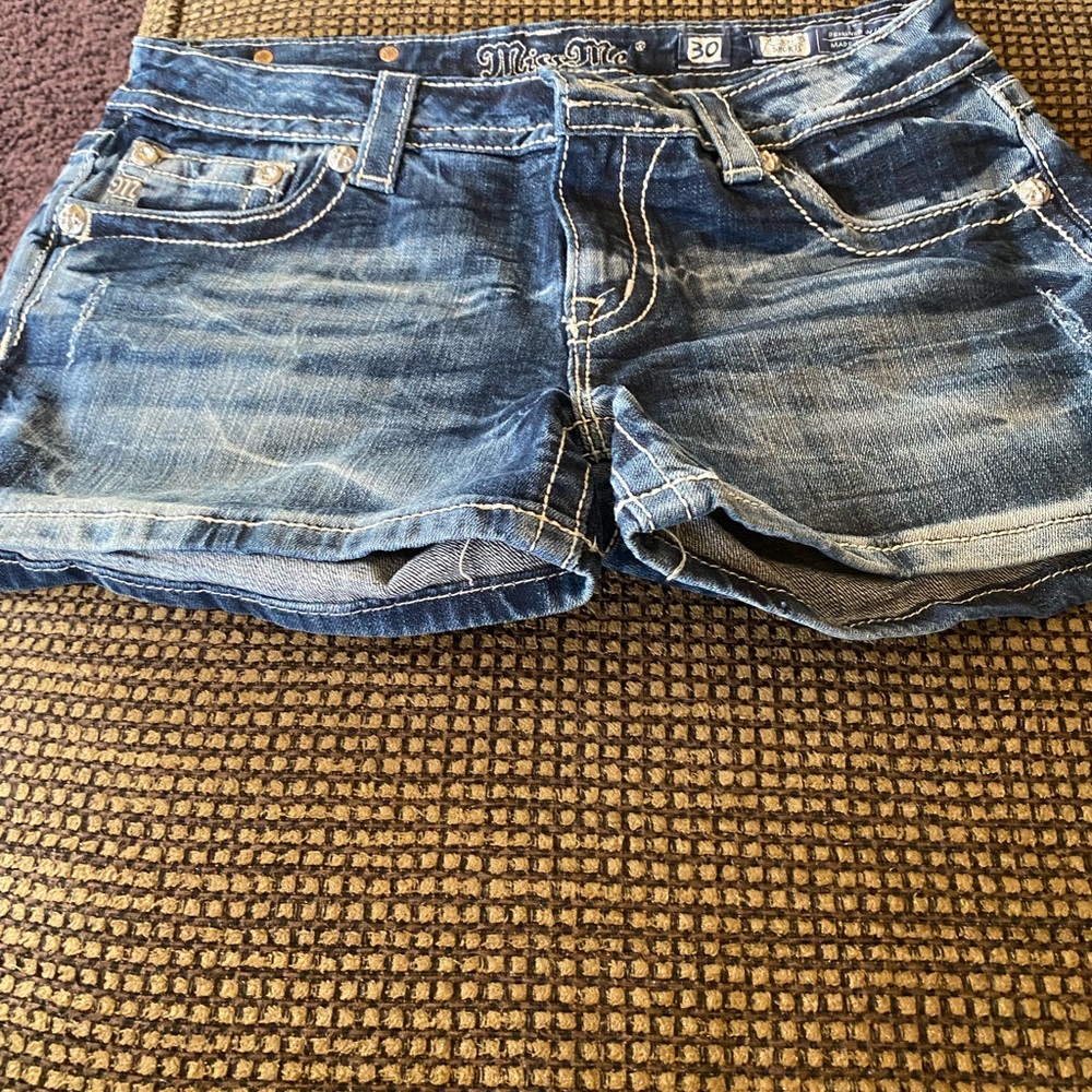 Miss Me Women's Blue Denim Shorts